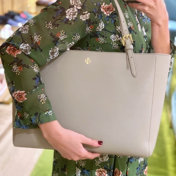 Tory Burch Leather Emerson Buckle Tote - Picture 2 of 8